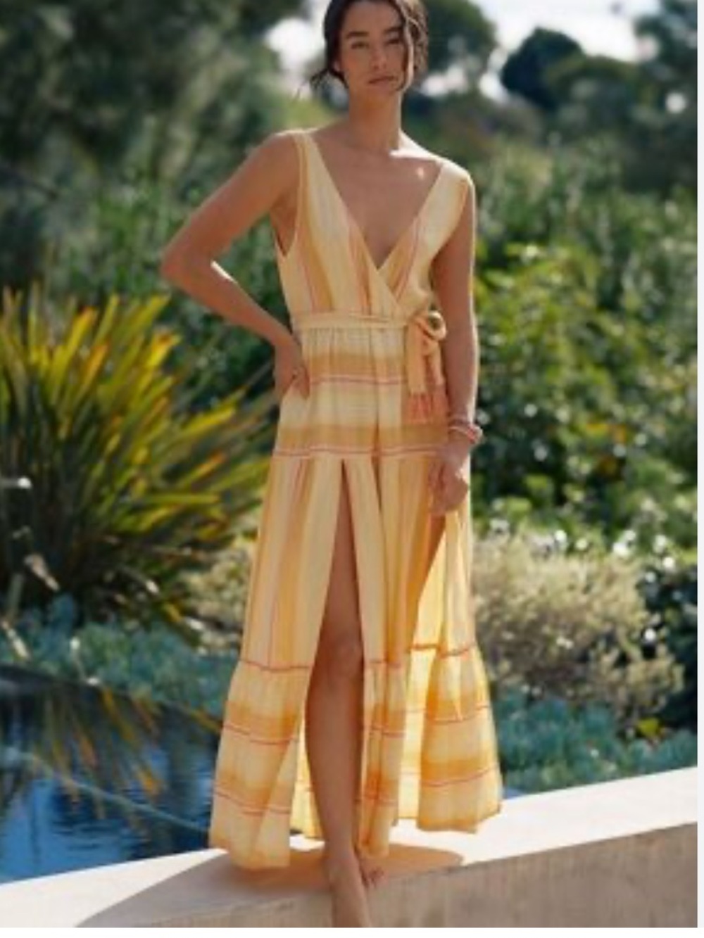 l*space Yellow Stripe Maxi Dress